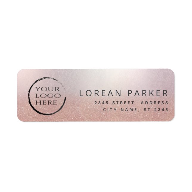 Minimalist rose gold simple plain your logo label (Front)
