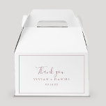 Minimalist Rose Gold Thank You Favor Box<br><div class="desc">This minimalist rose gold thank you favor box is perfect for a simple wedding. The modern romantic design features classic rose gold and white typography paired with a rustic yet elegant calligraphy with vintage hand lettered style. Customizable in any color. Keep the design simple and elegant, as is, or personalize...</div>