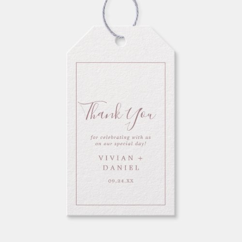 Minimalist Rose Gold Thank You Favor Gift Tags