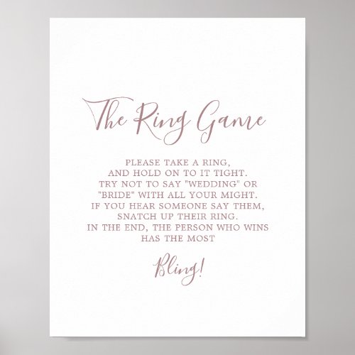 Minimalist Rose Gold The Ring Game Sign