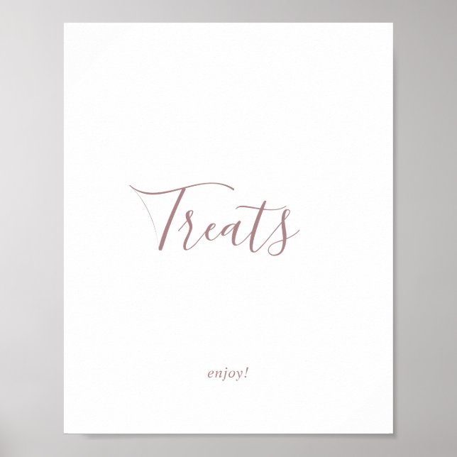Minimalist Rose Gold Treats Sign (Front)
