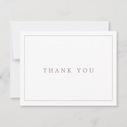 Minimalist Rose Gold Typography Thank You Card