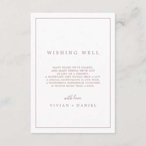 Minimalist Rose Gold Typography Wishing Well Card
