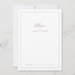 Minimalist Rose Gold Wedding Advice Card<br><div class="desc">This minimalist rose gold wedding advice card is perfect for a simple wedding and can be used for any event. The modern romantic design features classic rose gold and white typography paired with a rustic yet elegant calligraphy with vintage hand lettered style. Customizable in any color. Keep the design simple...</div>