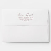 Modern Blush Pink Faux Gold Glitter Return Address Envelope