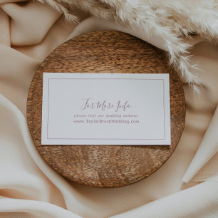 Minimalist Rose Gold Wedding Website Enclosure Card