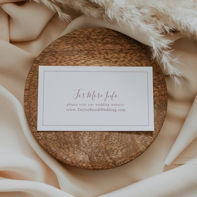 Minimalist Rose Gold Wedding Website Enclosure Card (Creator Uploaded)