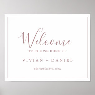 Minimalist Rose Gold Wedding Welcome Poster