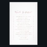 Minimalist Rose Gold Would She Rather Game Flyer<br><div class="desc">This minimalist rose gold would she rather game is perfect for a simple wedding shower. The modern romantic design features classic rose gold and white typography paired with a rustic yet elegant calligraphy with vintage hand lettered style. Customizable in any color. Keep the design simple and elegant, as is, or...</div>