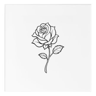 Minimalist Rose Line Art Elegant Floral Design