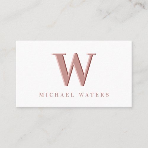 Minimalist Rose Monogram Logo Embossed Effect Busi Business Card