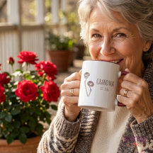 Minimalist Roses Flower Coffee Cup for Grandma 