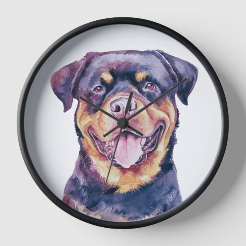 Minimalist Rottweiler Dog Inspired Clock