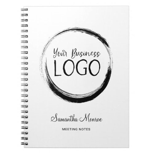 Minimalist Round Business Logo Meeting Notebook