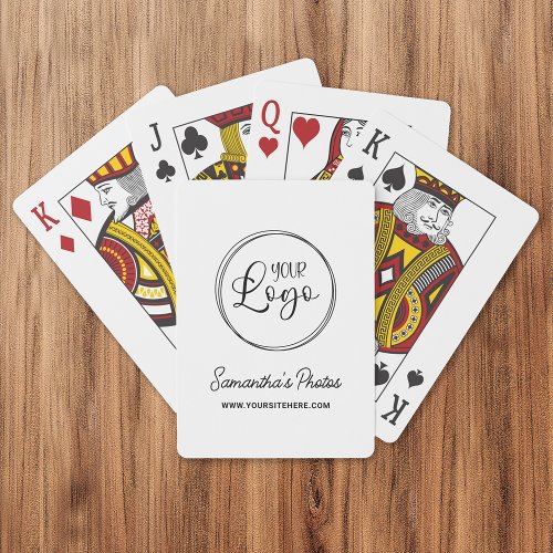 Minimalist Round Business Logo Promo Playing Cards