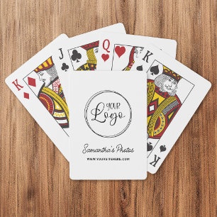 Minimalist Round Business Logo Promo Poker Cards