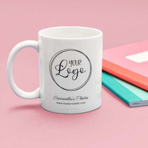 Minimalist Round Business Logo Website Promo Coffee Mug