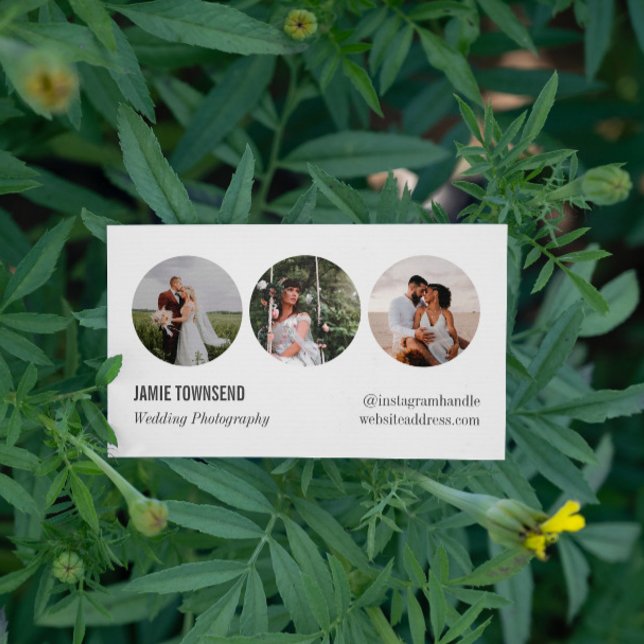 Minimalist Round Photos Professional Photographer Business Card (Creator Uploaded)