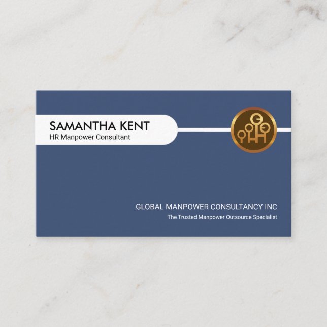 Minimalist Rounded Column HR Manpower Business Card (Front)