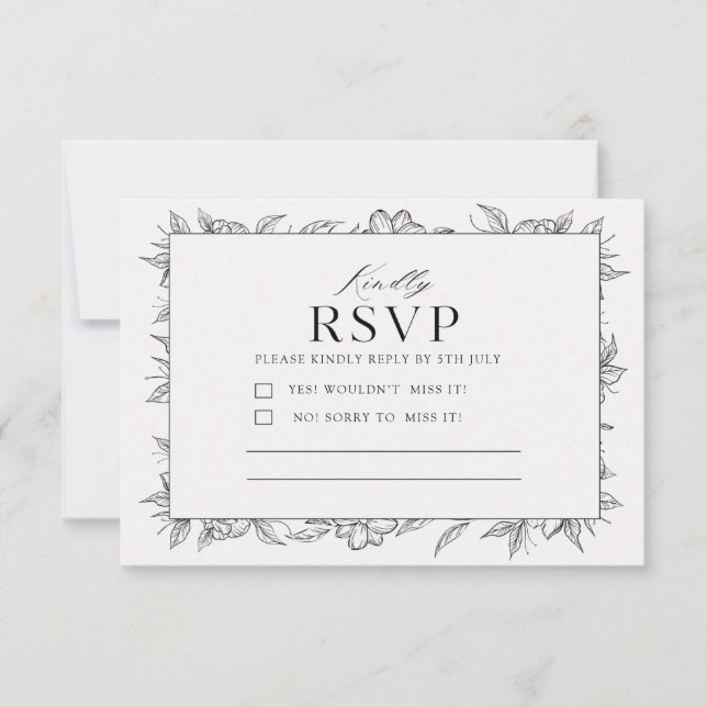 Minimalist RSVP Card | Wedding Response Card |  (Front)