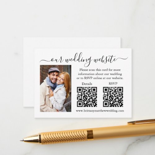 Minimalist RSVP Details Photo 2 QR Wedding
