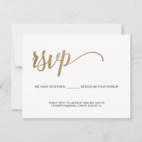 Minimalist RSVP Gold Fillable Reserved Seats