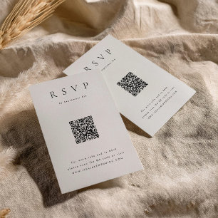 Minimalist RSVP with QR Code Card