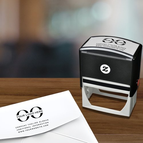 Minimalist Rubber Self_inking Stamp with Your Logo