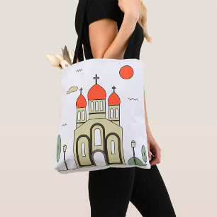 Minimalist Russian Orthodox Church Tote Bag