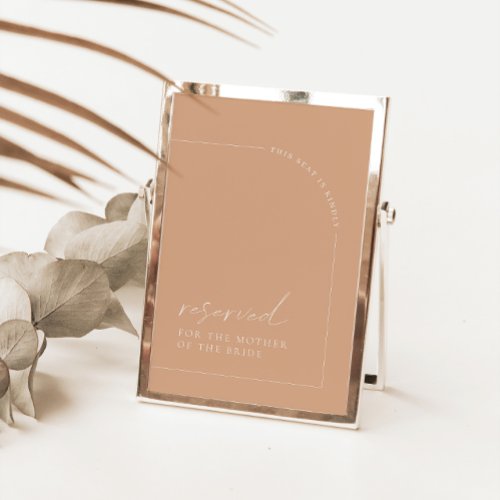 Minimalist Rust Arch Wedding Reserved Sign Card