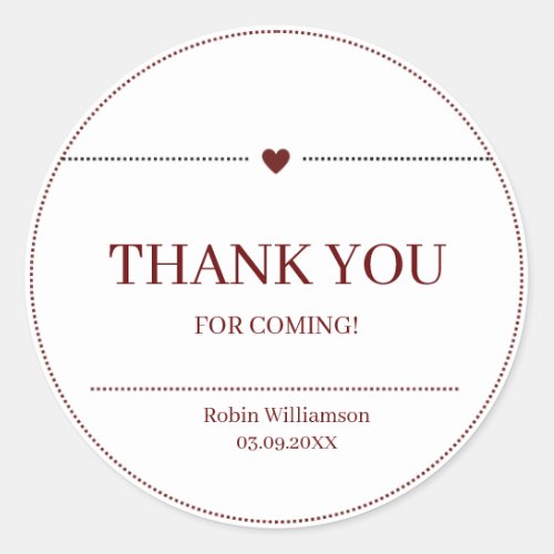 Minimalist Rust Earthy Tones Colors Thank You  Classic Round Sticker