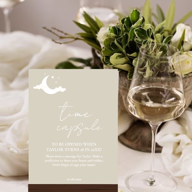 Minimalist rustic Baby Shower Time Capsule Sign (Creator Uploaded)