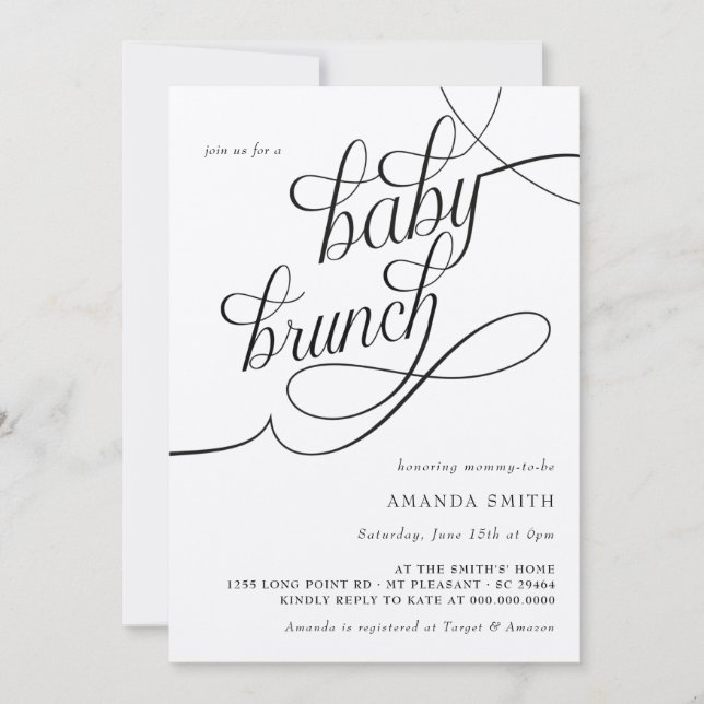 Minimalist Rustic Boho Gender Neutral Baby Brunch  Invitation (Front)
