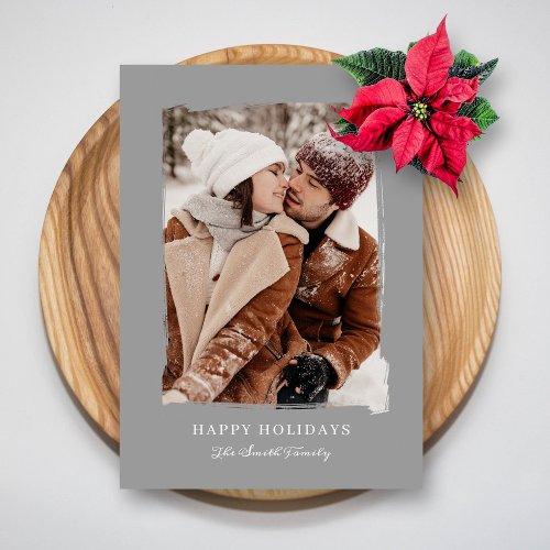 Minimalist Rustic Christmas Photo Holiday Card