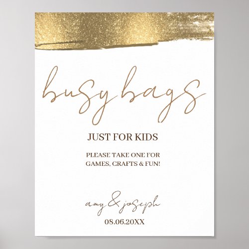 Minimalist Rustic Custom Kids Busy Bags Activity Poster