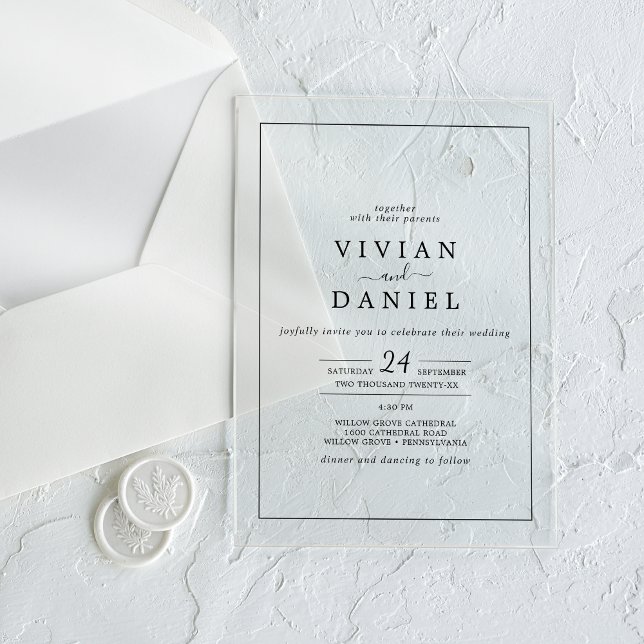 Minimalist Rustic Elegant Modern Simple Wedding Acrylic Invitations (Minimalist Rustic Elegant Modern Simple Wedding Acrylic Invitations)