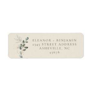 Minimalist Rustic Gold Greenery Return Address Label