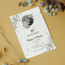 Minimalist Rustic Greenery Anniversary Photo