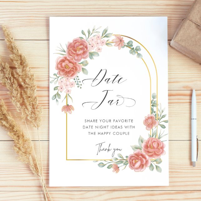 Minimalist Rustic Greenery Date Jar Ideas Sign (Creator Uploaded)