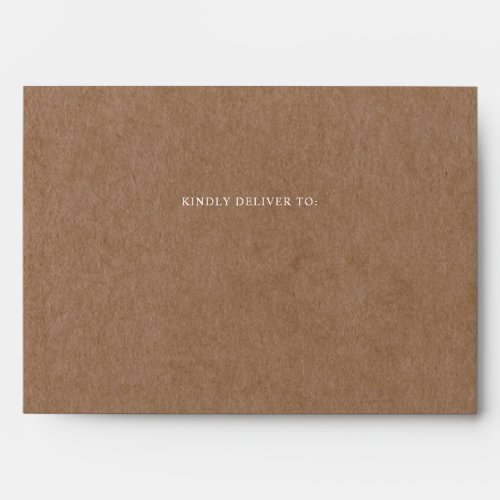 Minimalist Rustic Kraft 5x7 invitation envelope