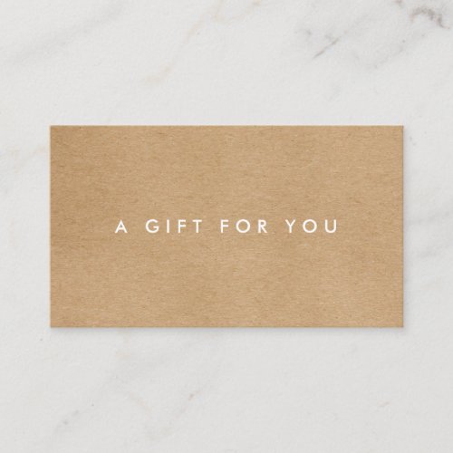 Minimalist Rustic Kraft Gift  Loyalty Card