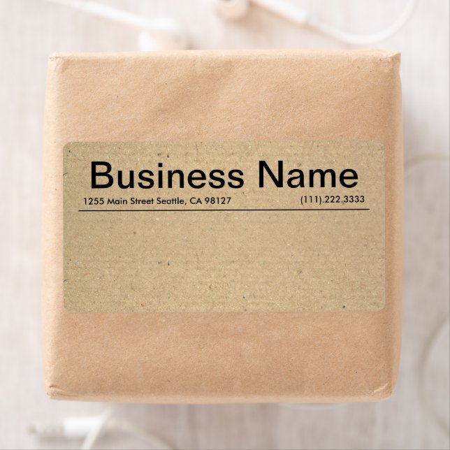 Minimalist Rustic Kraft Small Business Shipping Label (Insitu)