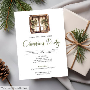 Minimalist Rustic Neutral Earthy Cozy Christmas Invitation