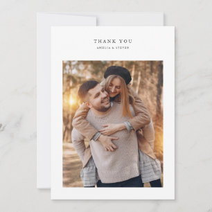 Minimalist Rustic Photo Wedding Thank You Card