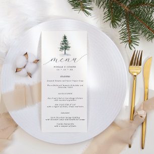 Minimalist Rustic Pine Tree Wedding Menu
