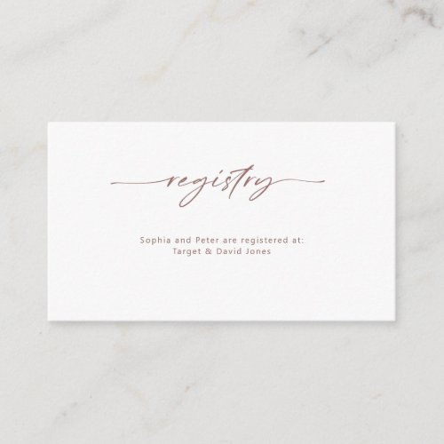 Minimalist Rustic Registry Enclosure Card