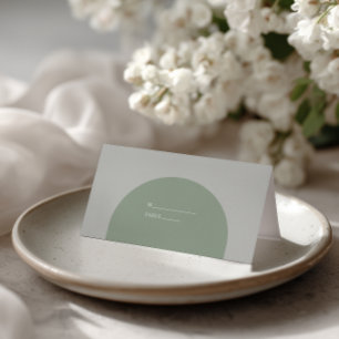 Minimalist Rustic Sage Green Arch Boho Wedding Place Card