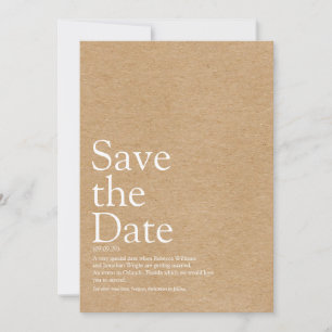 Minimalist Rustic Save the Date Definition