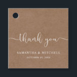 Minimalist Rustic Thank You Favor Tags<br><div class="desc">Designed to coordinate with our Minimalist Rustic Collection, this customizable thank you favor tag features a white classic font on a kraft effect background. This is a simple and minimalist rustic collection, very versatile and suitable for any wedding season. For more advanced customization of this design, e.g. changing layout, font...</div>