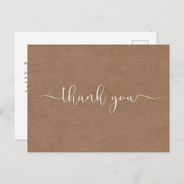 Minimalist Rustic Thank You postcard (Front/Back)